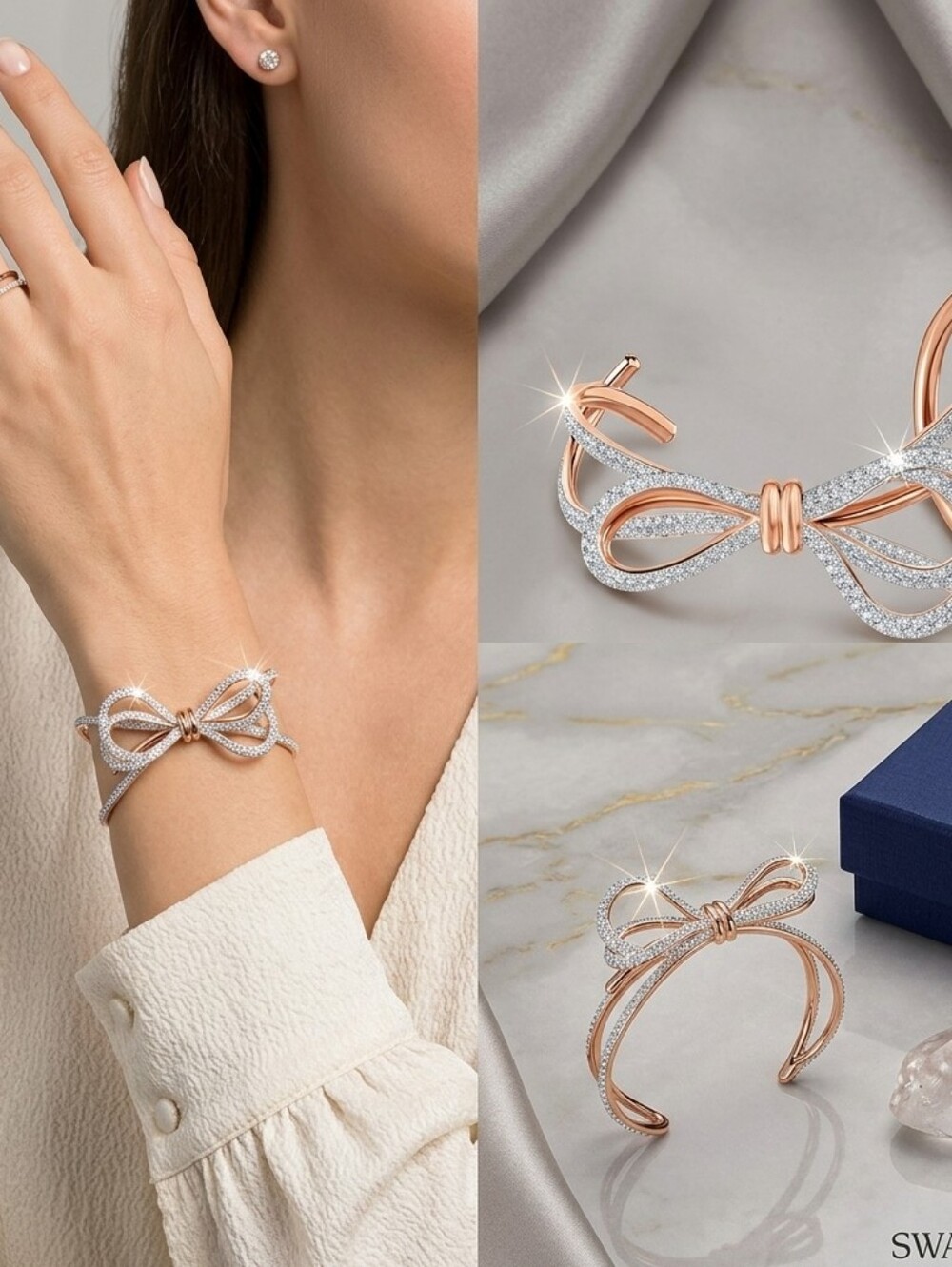 5474925 Swarovski Lifelong Bow Cuff Bracelet